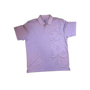Van Huesen Polo Shirt Men's Extra Large Lavender Ribbed Knit Short Sleeve